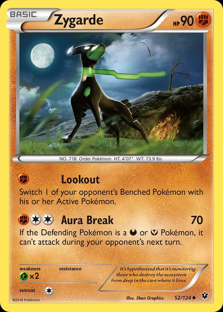 Zygarde — Fates Collide 52 Pokémon card