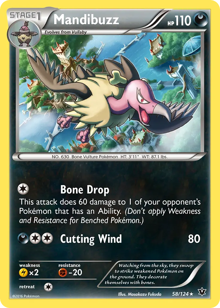Mandibuzz — Fates Collide 58 Pokémon card