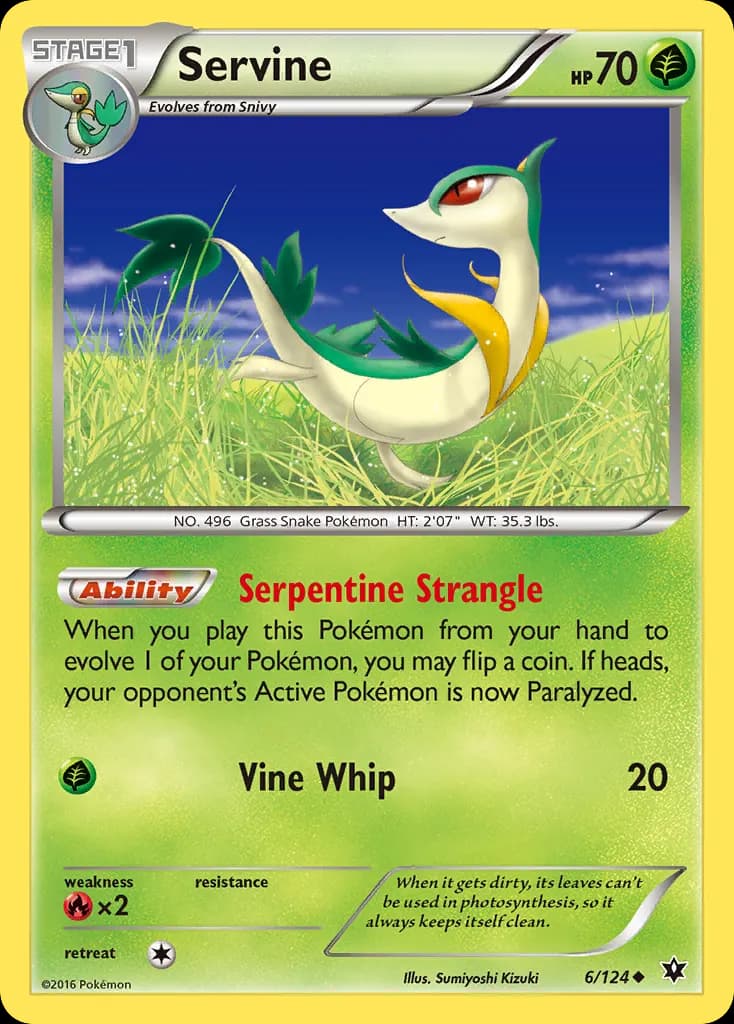 Servine — Fates Collide 6 Pokémon card