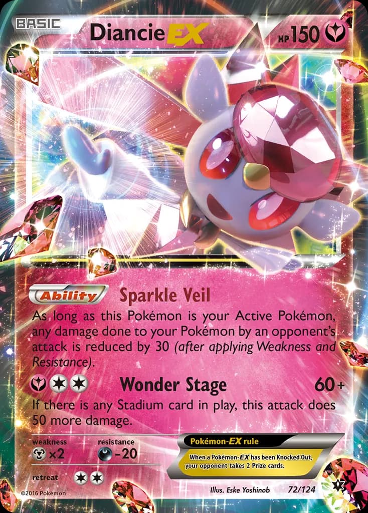 Diancie-EX — Fates Collide 72 Pokémon card