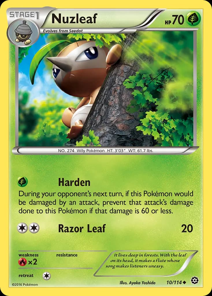 Nuzleaf — Steam Siege 10 Pokémon card