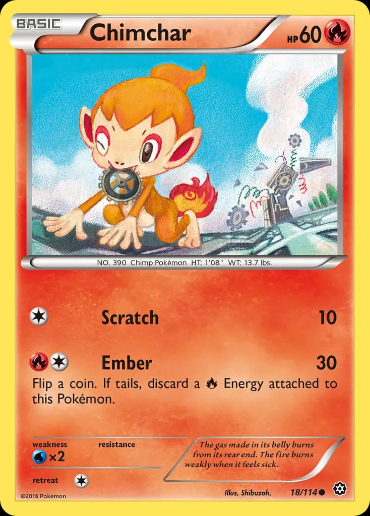Chimchar — Steam Siege 18 Pokémon card