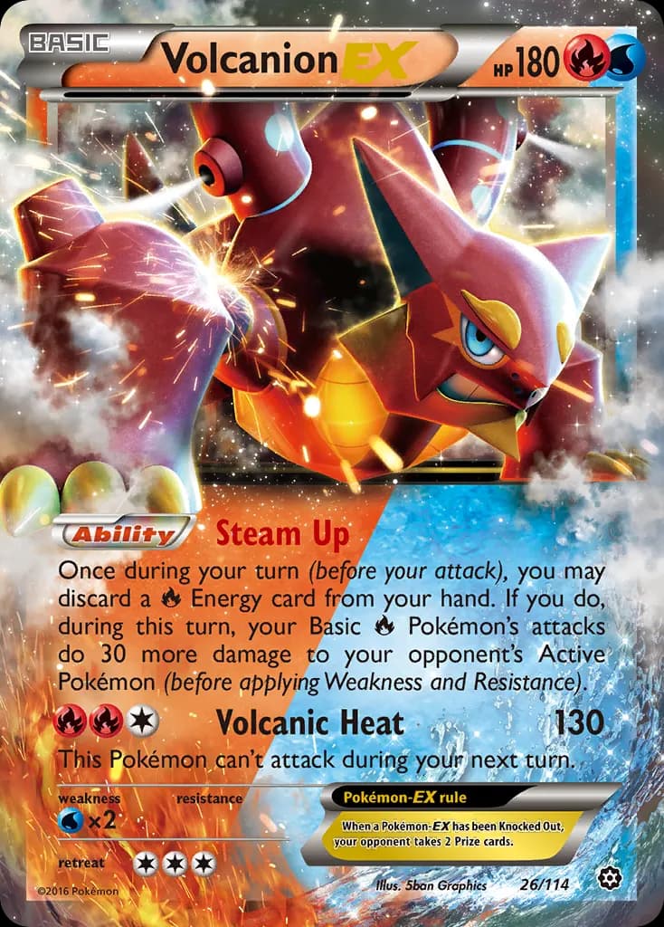 Volcanion-EX — Steam Siege 26 Pokémon card