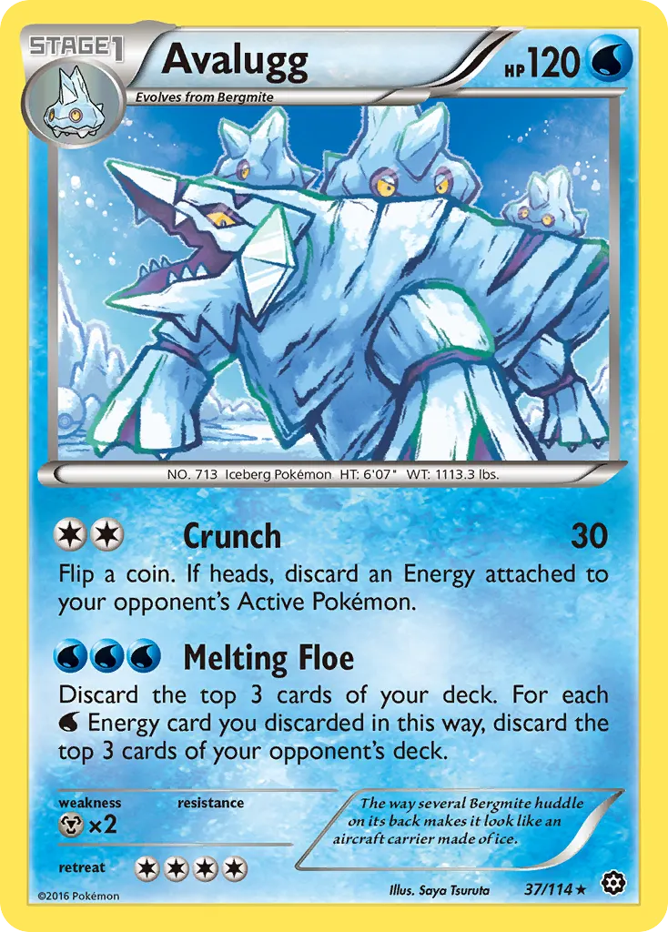 Avalugg — Steam Siege 37 Pokémon card
