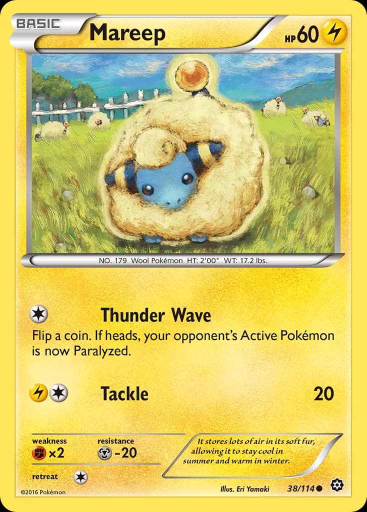 Mareep — Steam Siege 38 Pokémon card