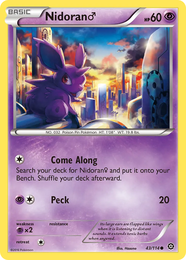 Nidoran ♂ — Steam Siege 43 Pokémon card
