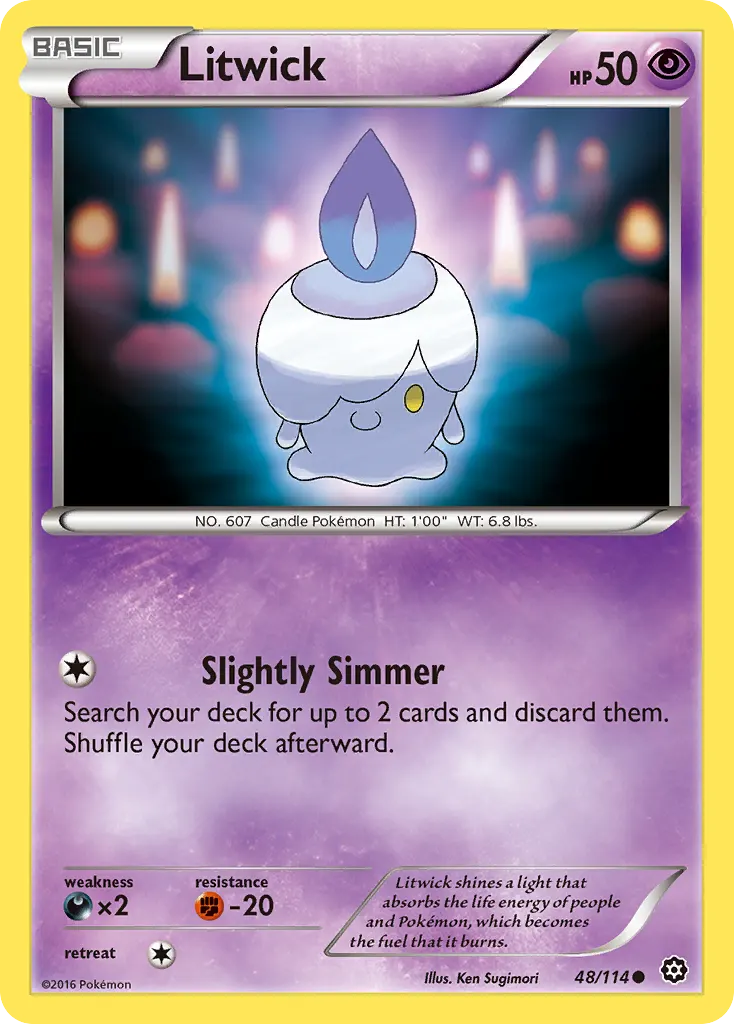 Litwick — Steam Siege 48 Pokémon card