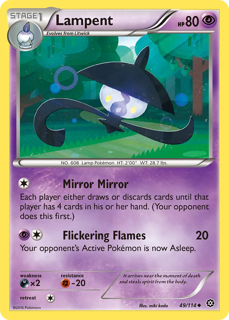 Lampent — Steam Siege 49 Pokémon card