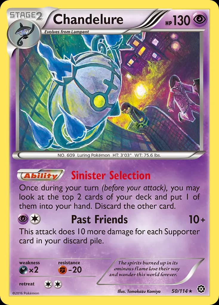 Chandelure — Steam Siege 50 Pokémon card