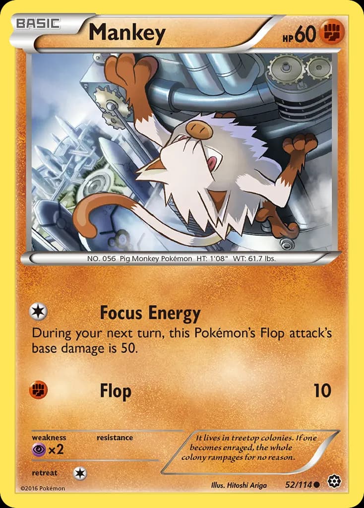 Mankey — Steam Siege 52 Pokémon card