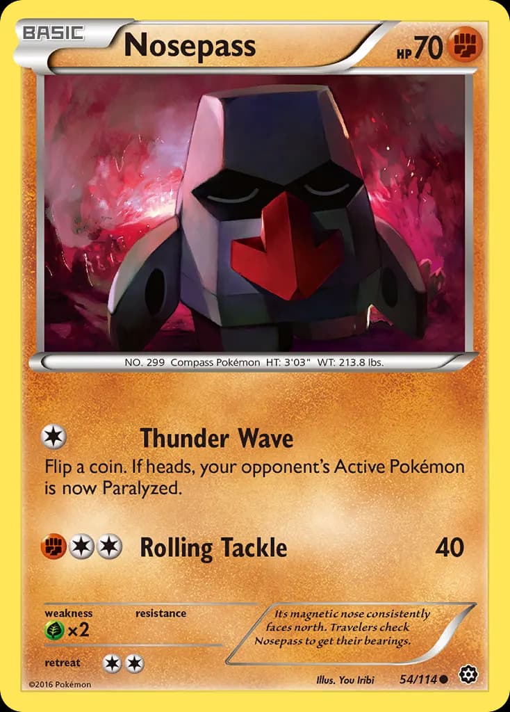 Nosepass — Steam Siege 54 Pokémon card