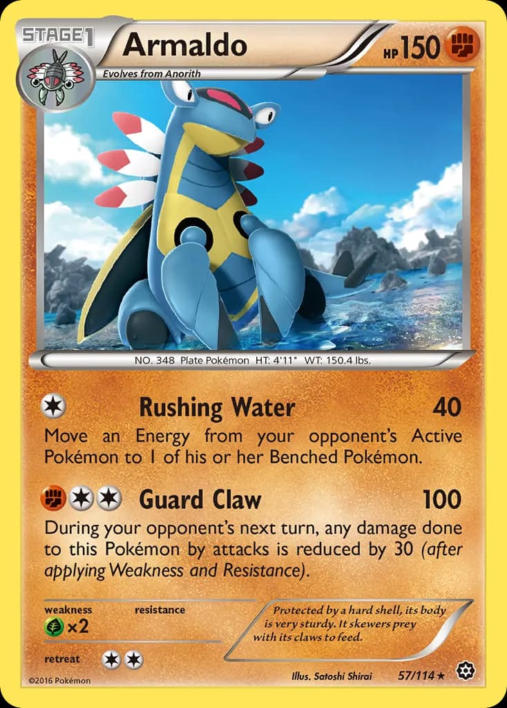 Armaldo — Steam Siege 57 Pokémon card