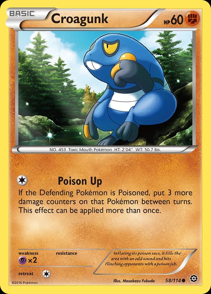 Croagunk — Steam Siege 58 Pokémon card