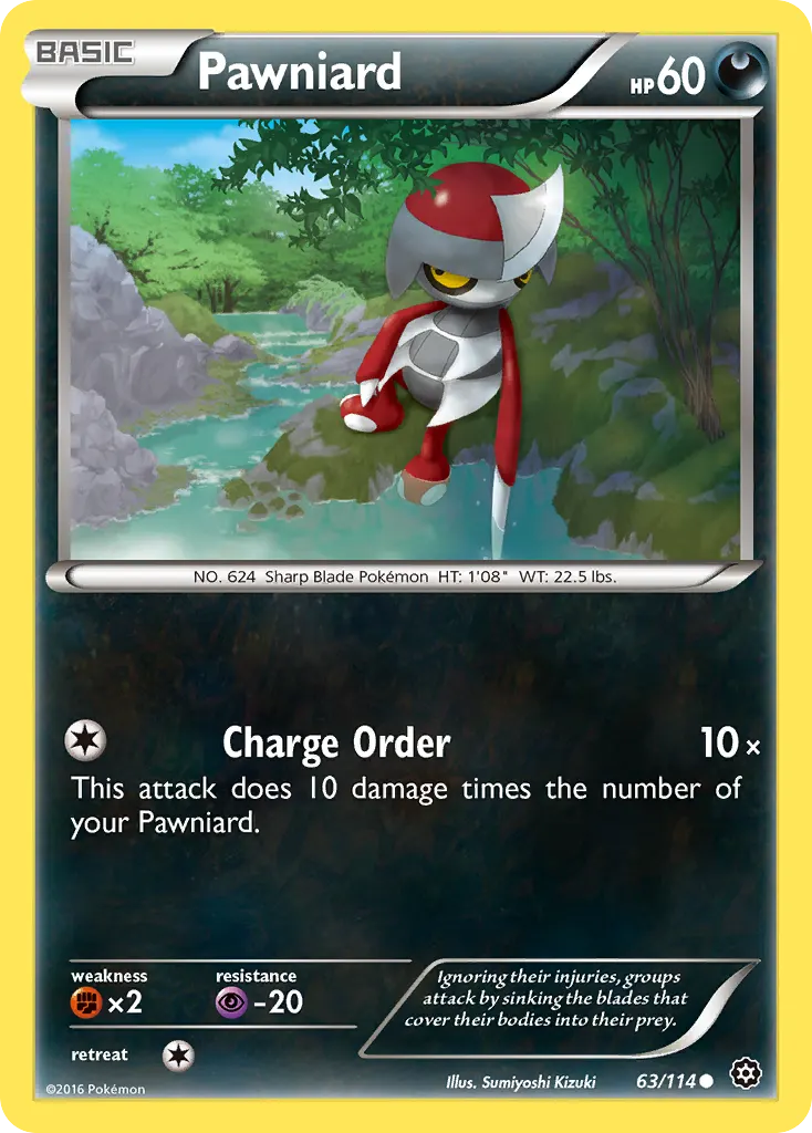 Pawniard — Steam Siege 63 Pokémon card