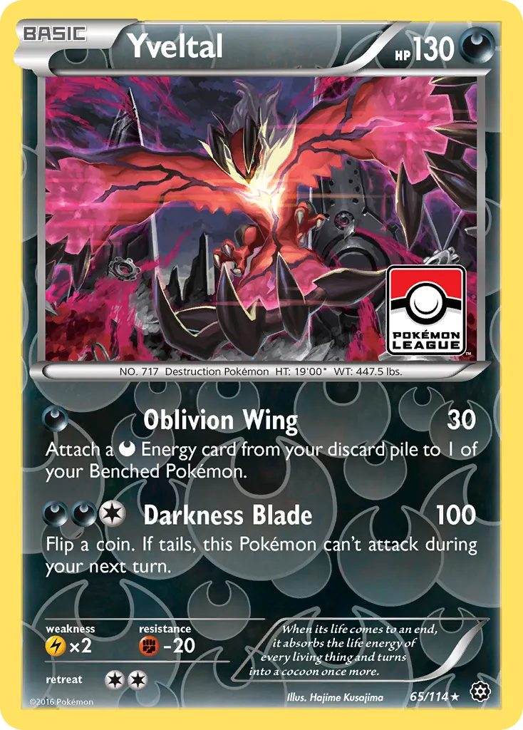 Yveltal — Steam Siege 65 Pokémon card