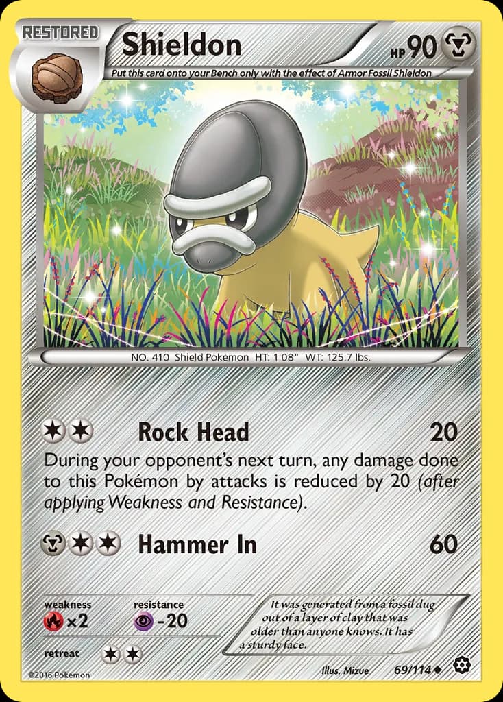 Shieldon — Steam Siege 69 Pokémon card