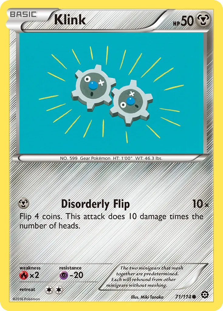 Klink — Steam Siege 71 Pokémon card