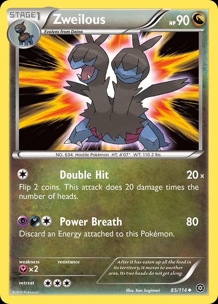 Zweilous — Steam Siege 85 Pokémon card