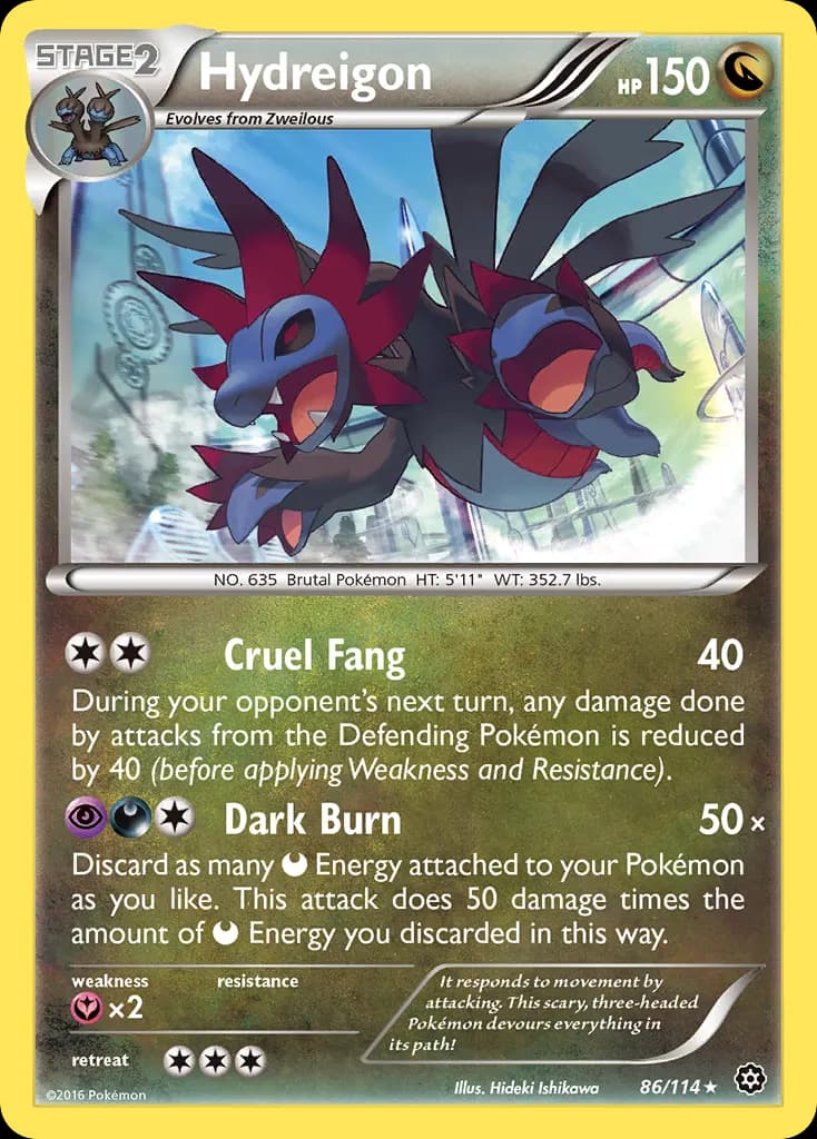 Hydreigon — Steam Siege 86 Pokémon card