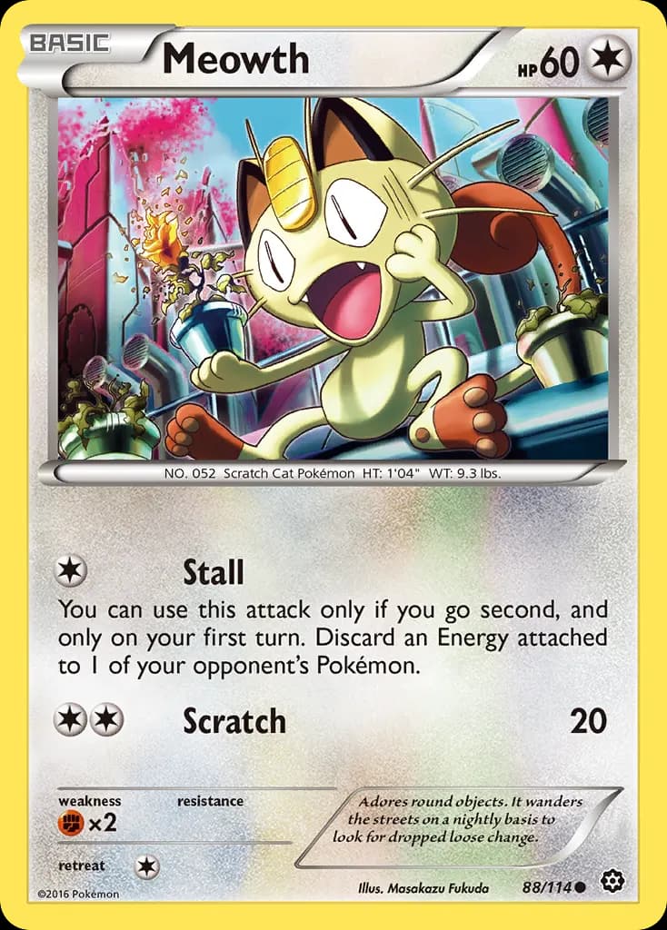 Meowth — Steam Siege 88 Pokémon card