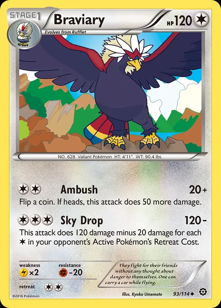 Braviary — Steam Siege 93 Pokémon card