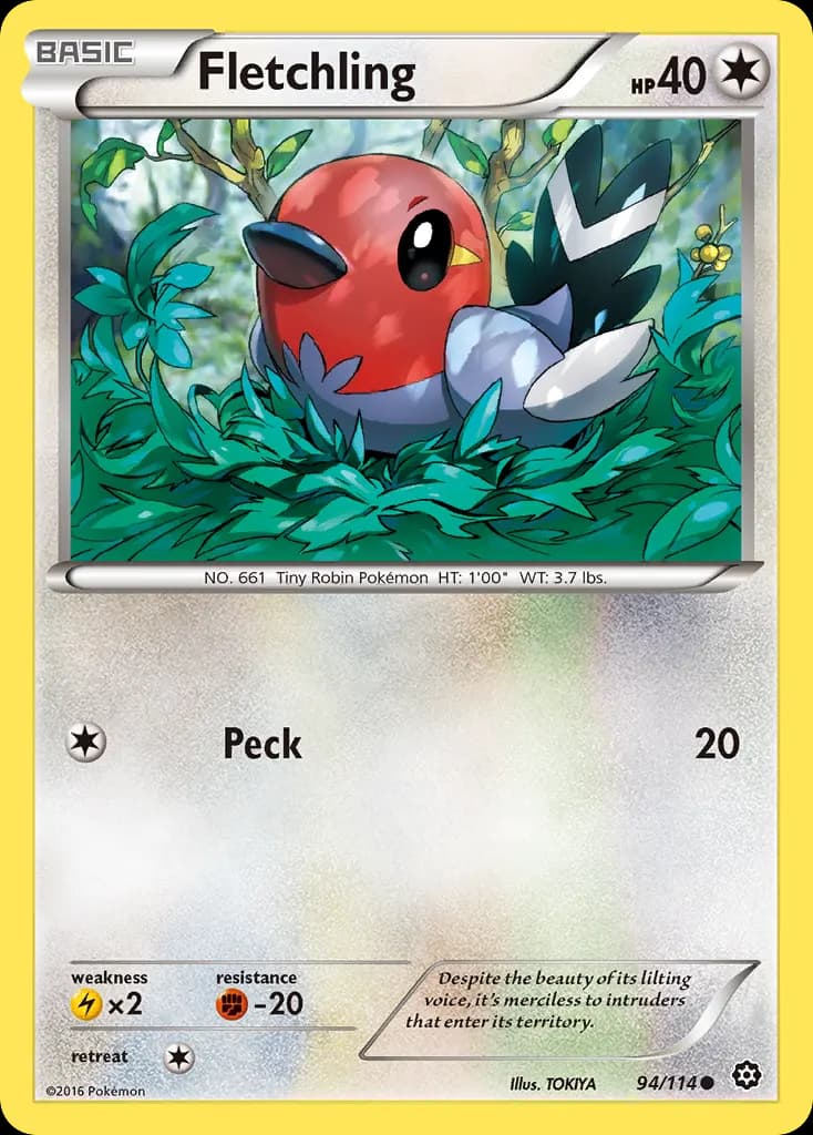 Fletchling — Steam Siege 94 Pokémon card