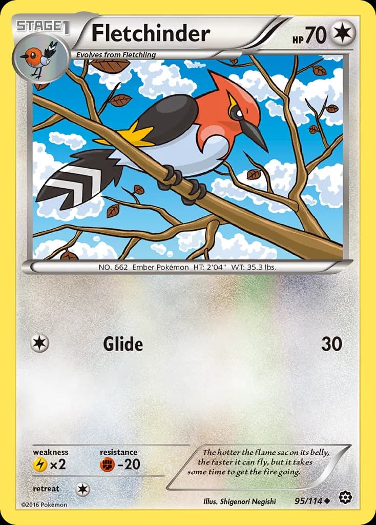 Fletchinder — Steam Siege 95 Pokémon card