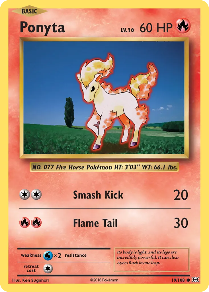 Ponyta — Evolutions 19 Pokémon card