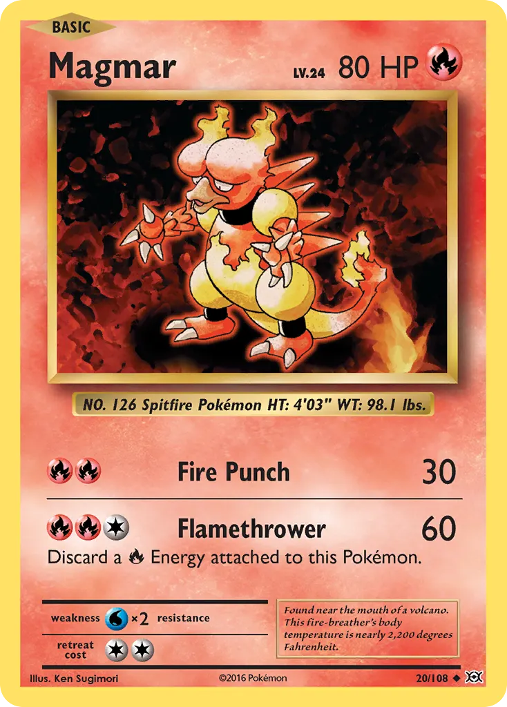Magmar — Evolutions 20 Pokémon card