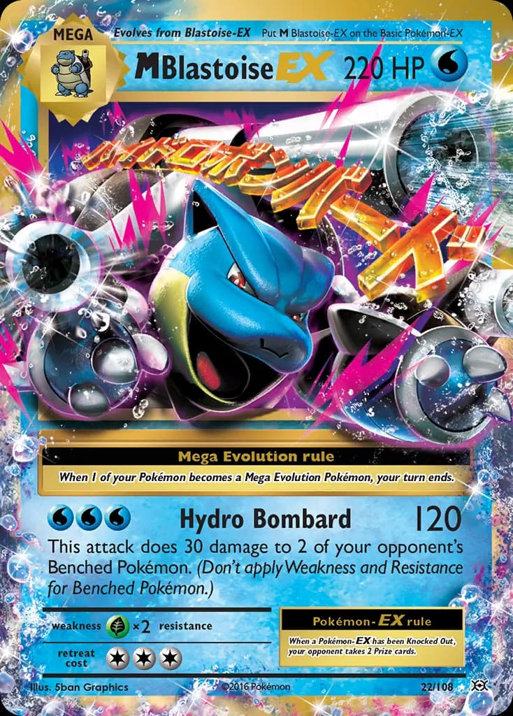 M Blastoise-EX — Evolutions 22 Pokémon card