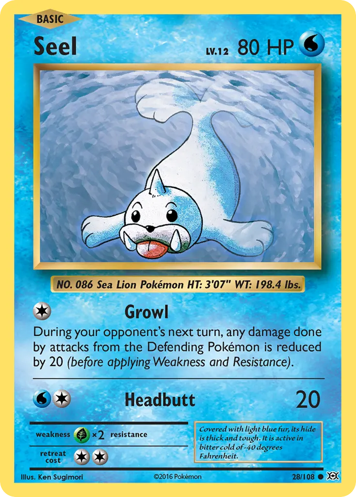 Seel — Evolutions 28 Pokémon card