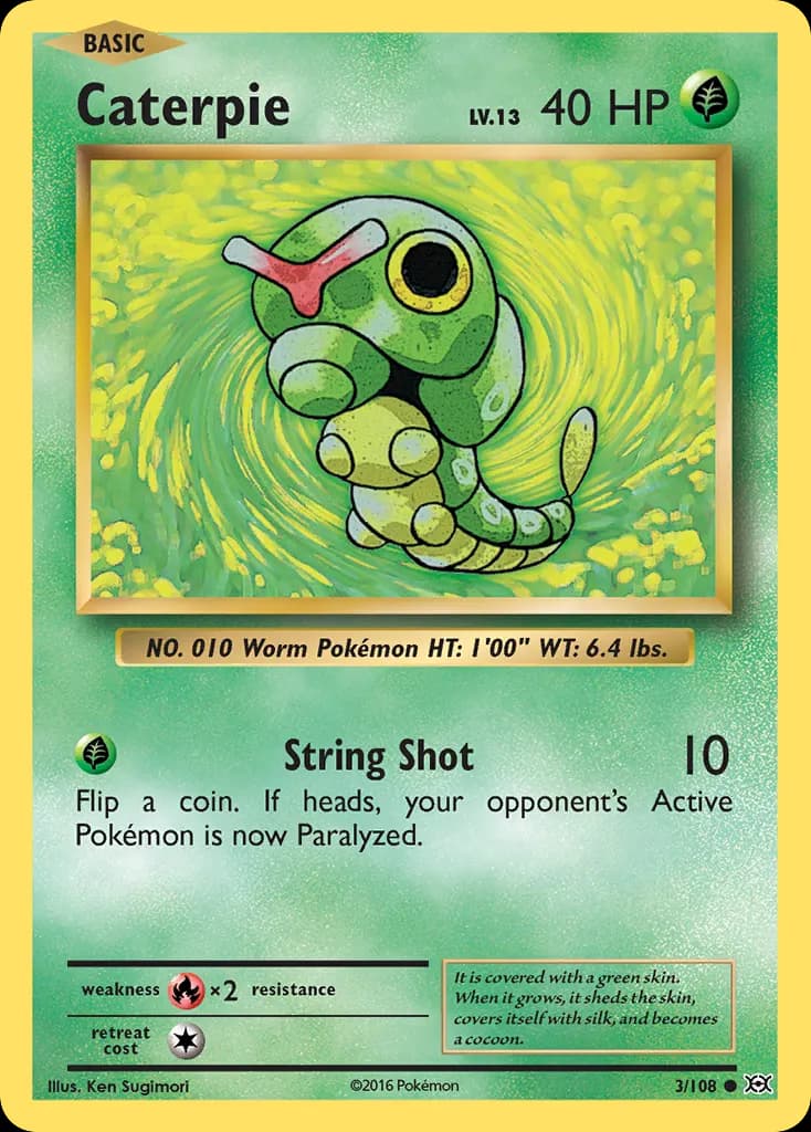 Caterpie — Evolutions 3 Pokémon card