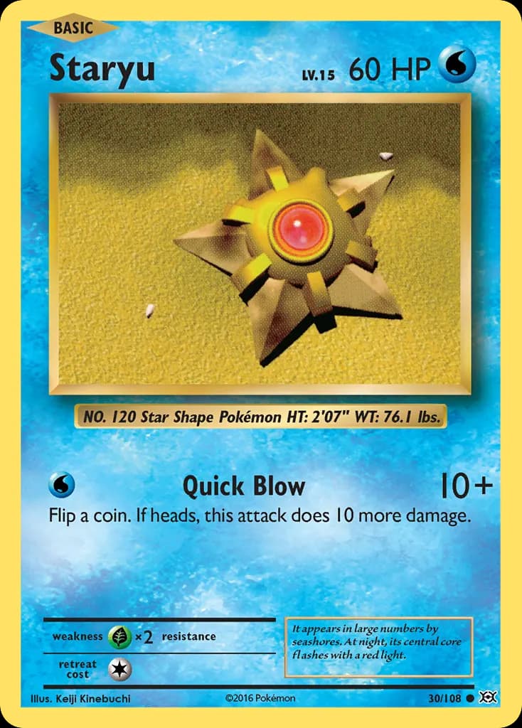 Staryu — Evolutions 30 Pokémon card