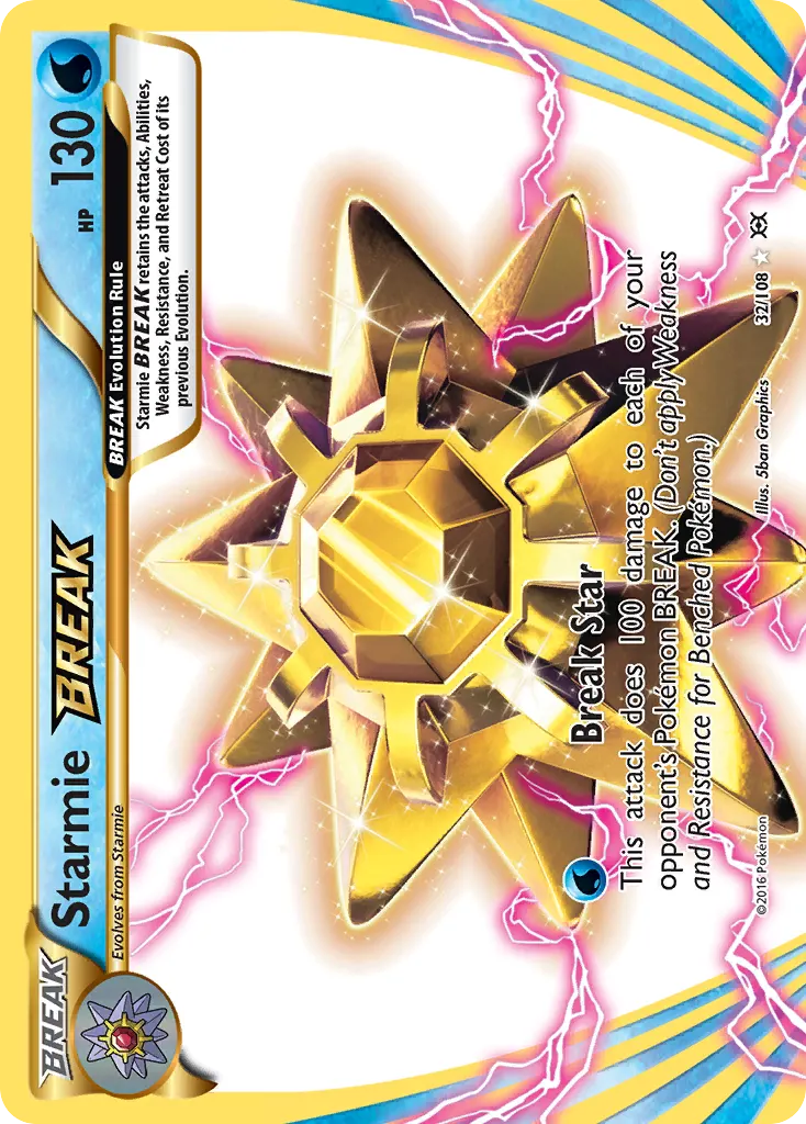 Starmie BREAK — Evolutions 32 Pokémon card
