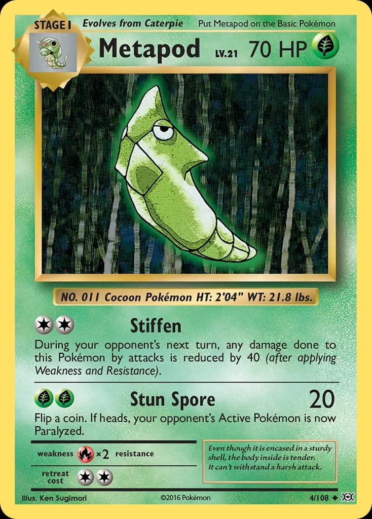 Metapod — Evolutions 4 Pokémon card