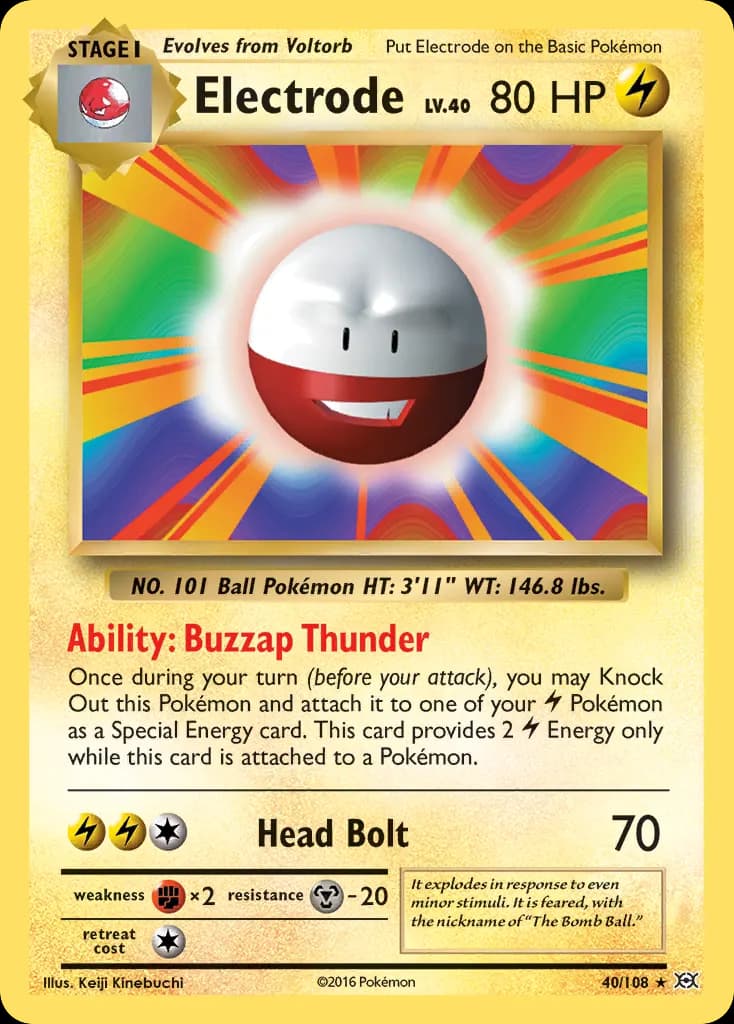 Electrode — Evolutions 40 Pokémon card