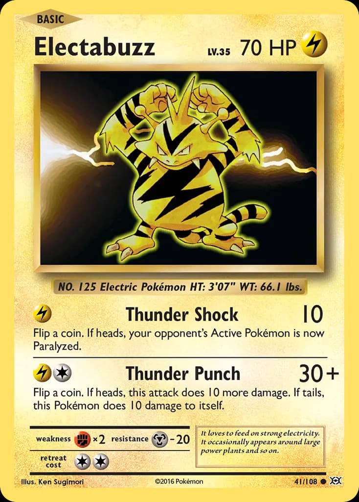 Electabuzz — Evolutions 41 Pokémon card