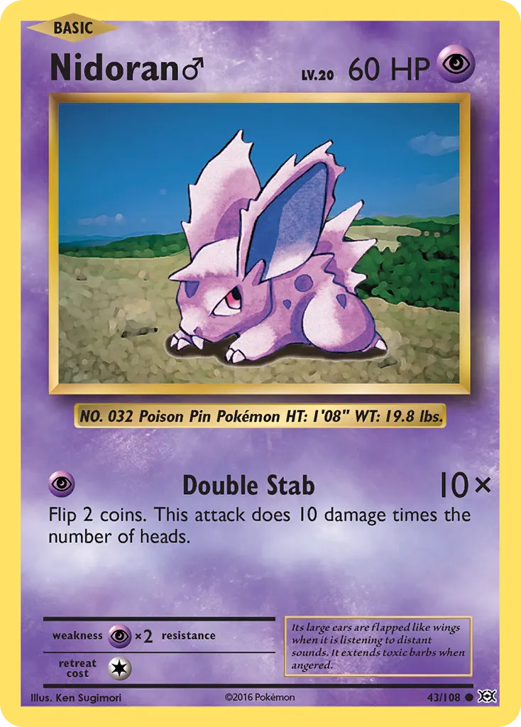 Nidoran ♂ — Evolutions 43 Pokémon card