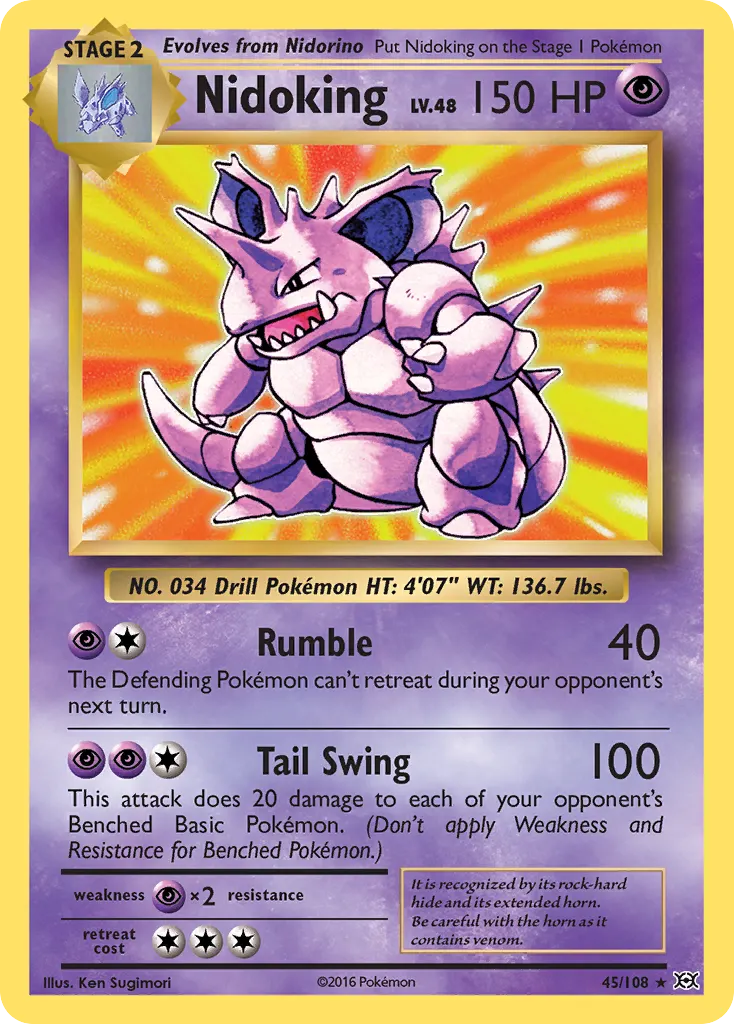 Nidoking — Evolutions 45 Pokémon card