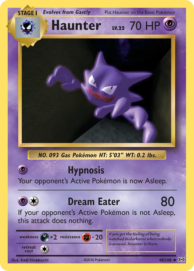 Haunter — Evolutions 48 Pokémon card