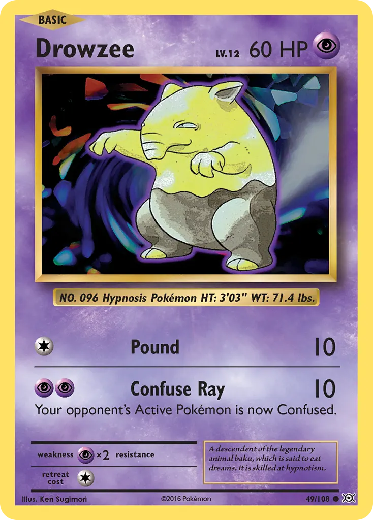 Drowzee — Evolutions 49 Pokémon card