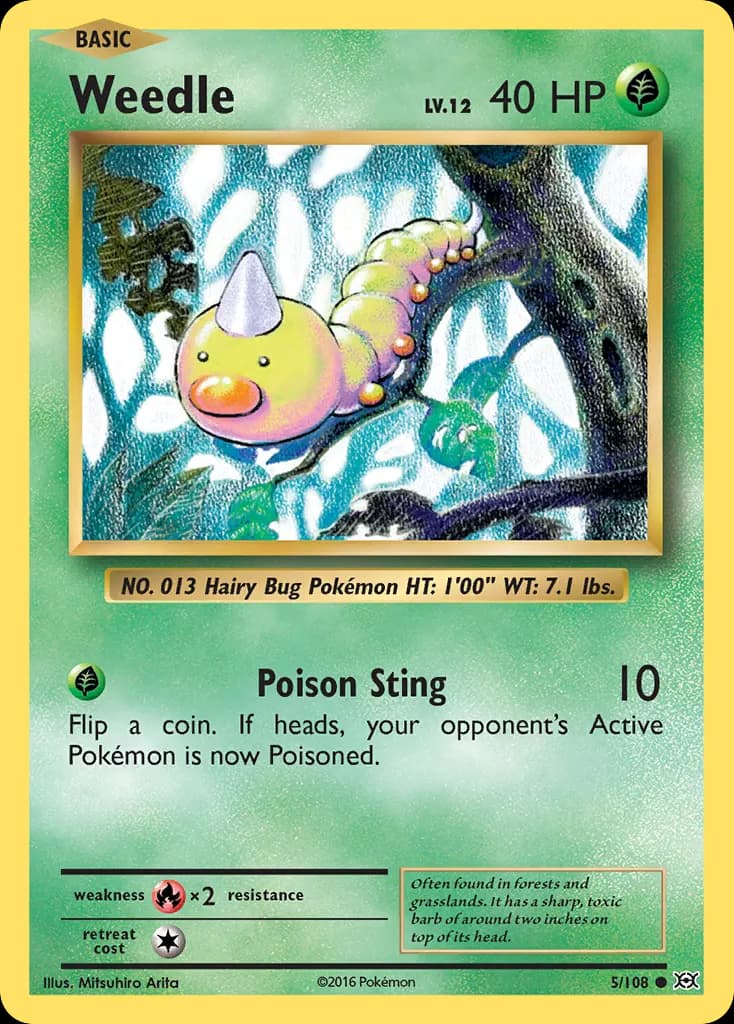 Weedle — Evolutions 5 Pokémon card