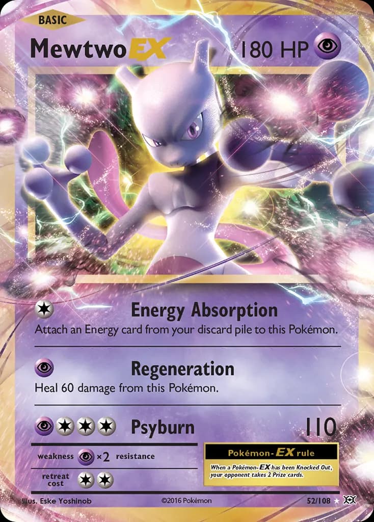 Mewtwo-EX — Evolutions 52 Pokémon card