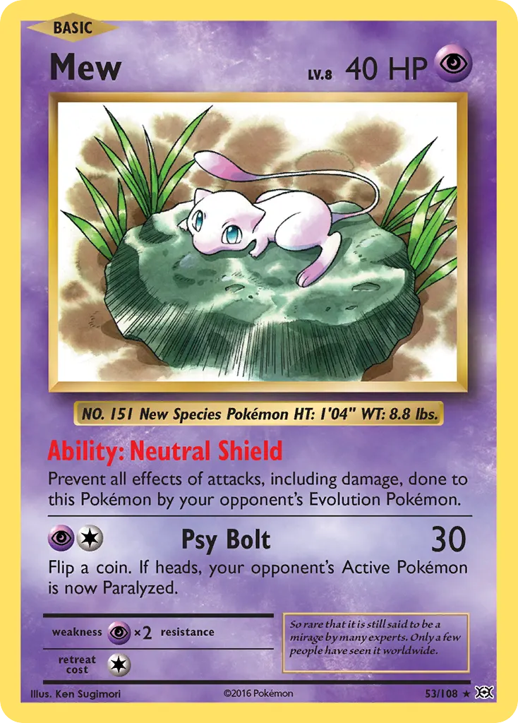 Mew — Evolutions 53 Pokémon card