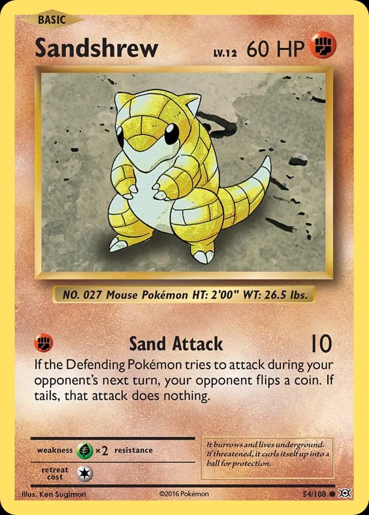 Sandshrew — Evolutions 54 Pokémon card