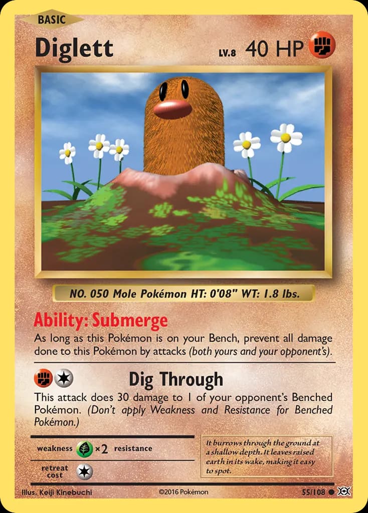 Diglett — Evolutions 55 Pokémon card