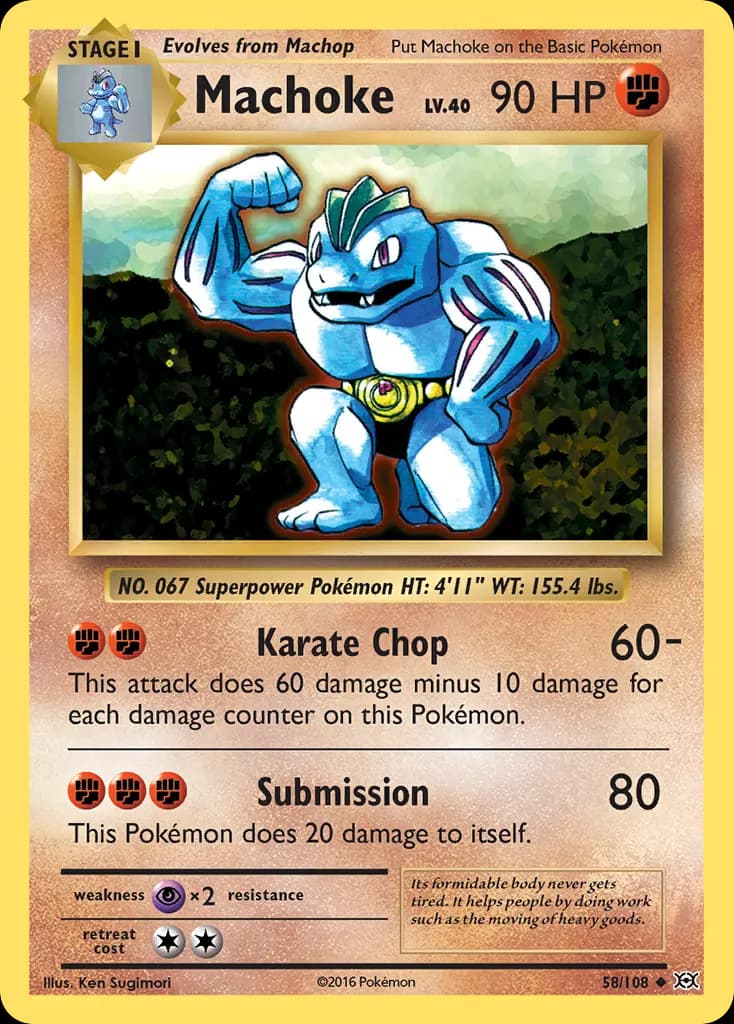 Machoke — Evolutions 58 Pokémon card