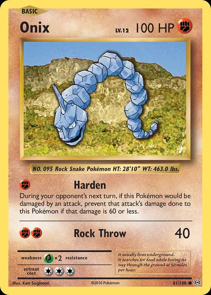 Onix — Evolutions 61 Pokémon card