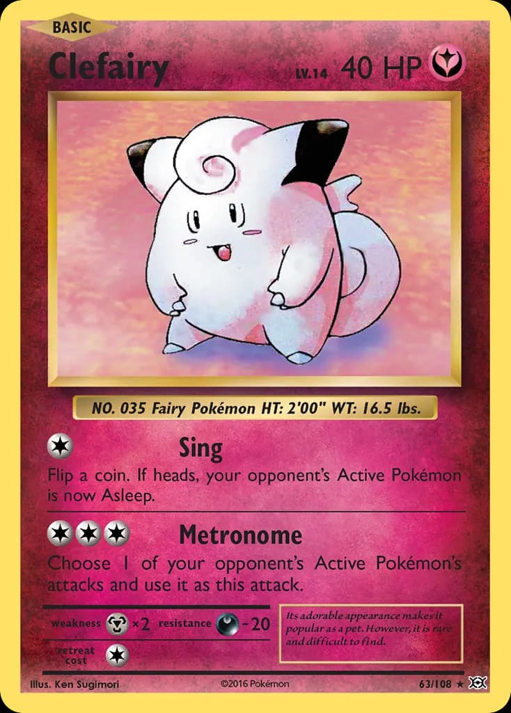 Clefairy — Evolutions 63 Pokémon card