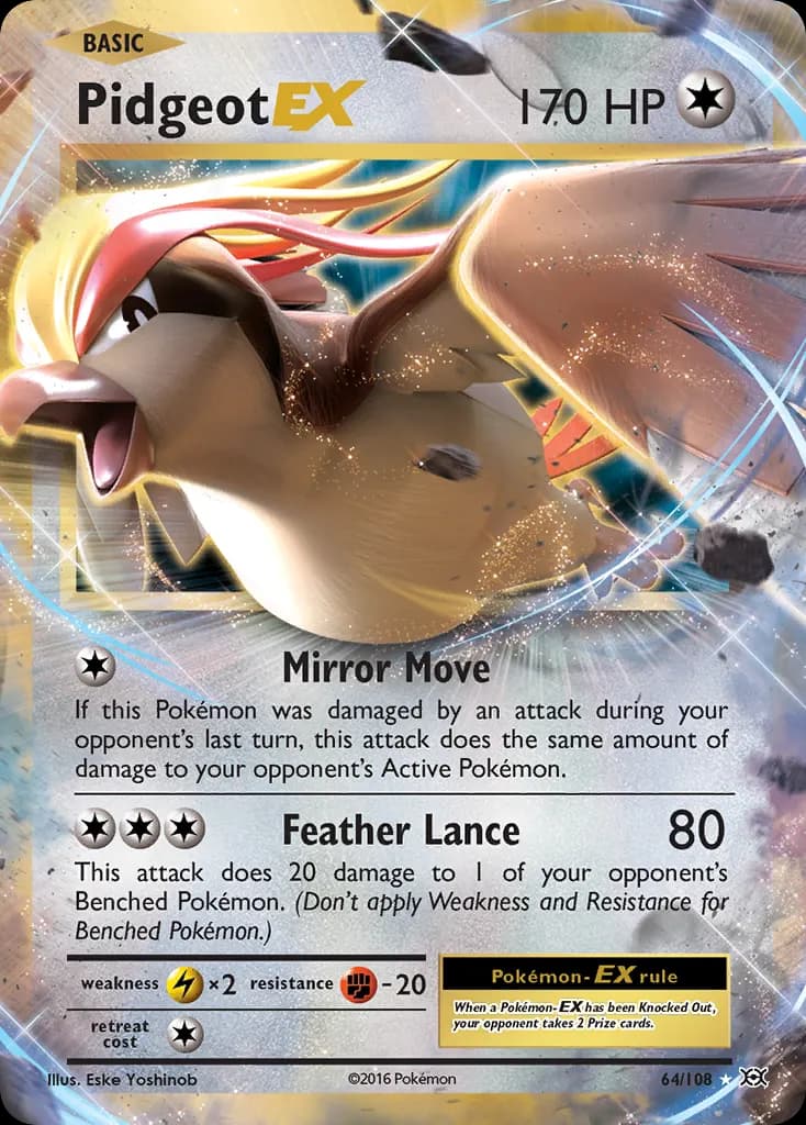 Pidgeot-EX — Evolutions 64 Pokémon card